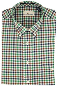 Button Down in Hunter Multi-Gingham by Cotton Brothers - Country Club Prep