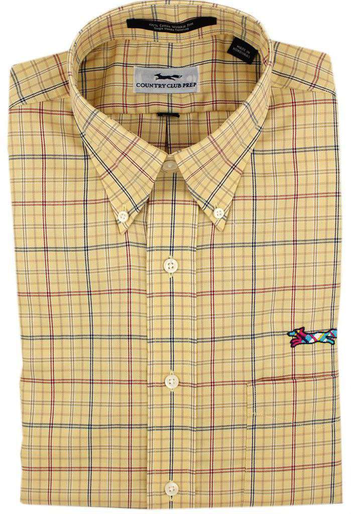 maize dress shirt Maize Mini Floral Sport Shirt W103 / Yellow / Large