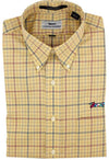 Button Down in Maize with Multi Windowpane Check by Country Club Prep - Country Club Prep