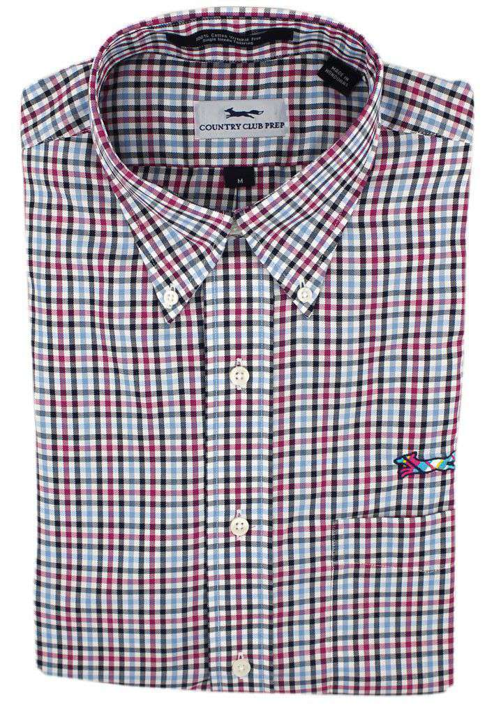Button Down in Mallard Blue Check by Country Club Prep - Country Club Prep
