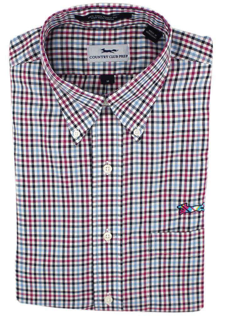 Button Down in Mallard Blue Check by Country Club Prep - Country Club Prep