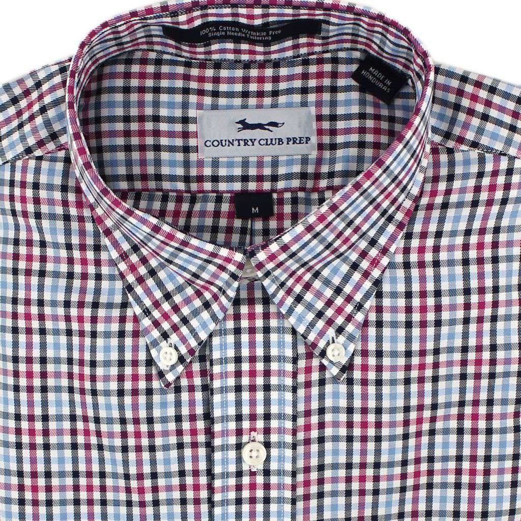 Button Down in Mallard Blue Check by Country Club Prep - Country Club Prep