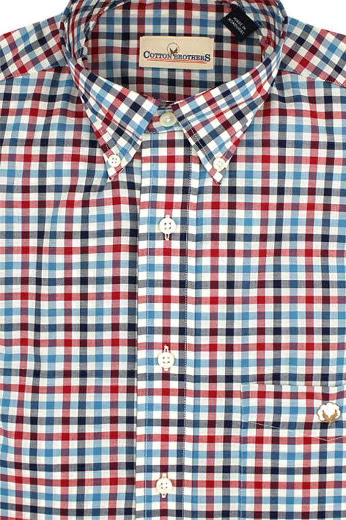 Button Down in Mallard Multi-Gingham by Cotton Brothers - Country Club Prep