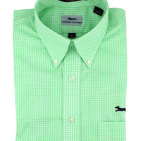 Button Down in Mint Julep Green Mini Gingham by Country Club Prep - Country Club Prep
