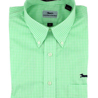 Button Down in Mint Julep Green Mini Gingham by Country Club Prep - Country Club Prep