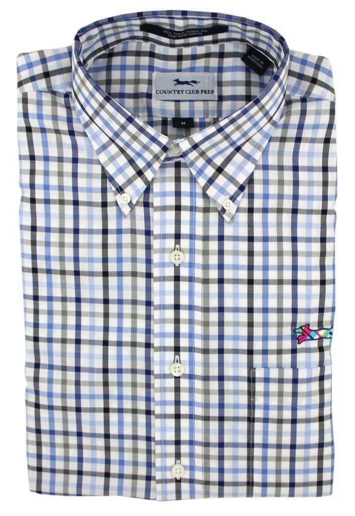 Button Down in Multi Blue Gingham by Country Club Prep - Country Club Prep