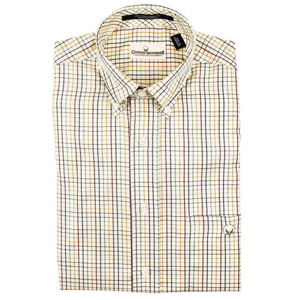 Button Down in Natural Multi-Gingham by Cotton Brothers - Country Club Prep