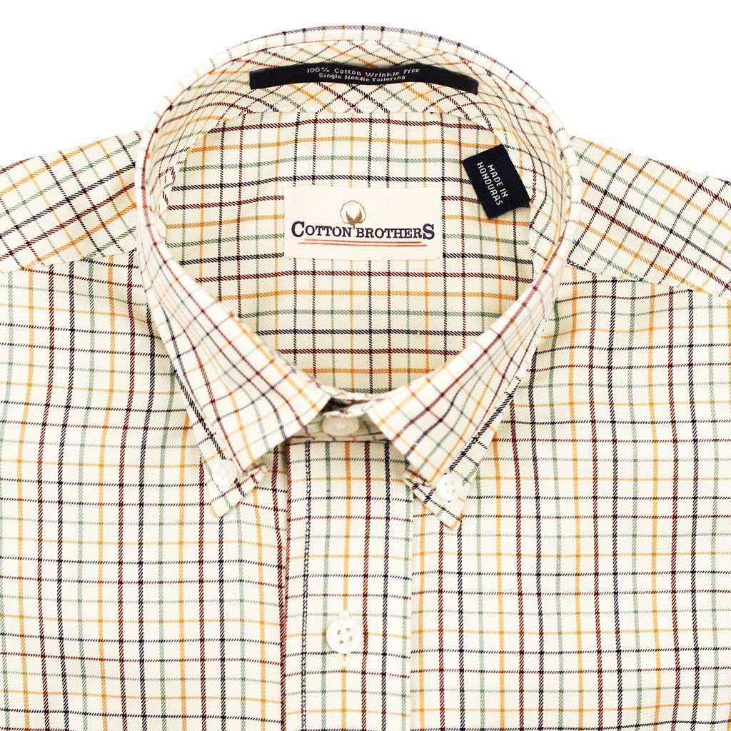 Button Down in Natural Multi-Gingham by Cotton Brothers - Country Club Prep