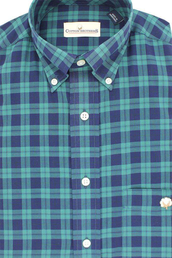 Button Down in Navy Green Plaid by Cotton Brothers - Country Club Prep