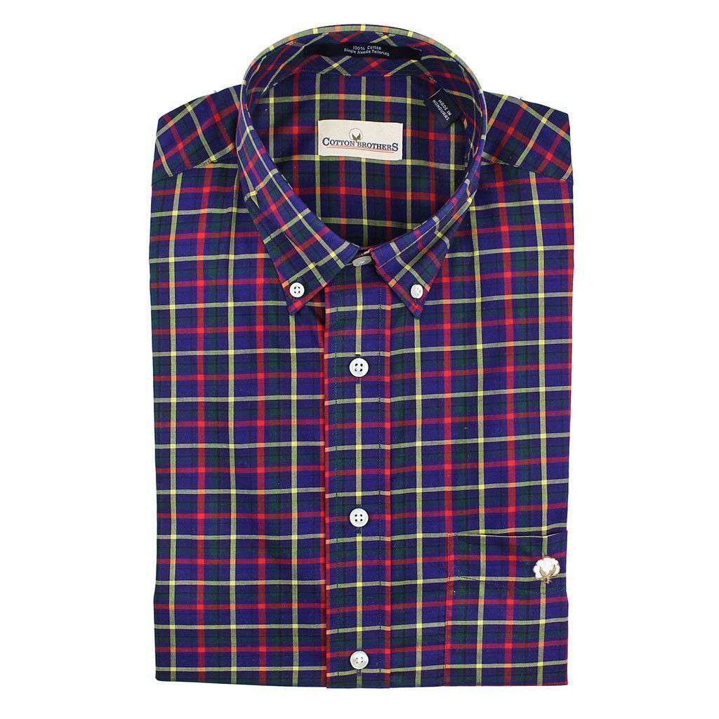 Button Down in Navy Multi Check by Cotton Brothers - Country Club Prep