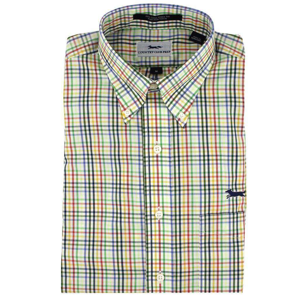 Button Down in Periwinkle Multi Check by Country Club Prep - Country Club Prep