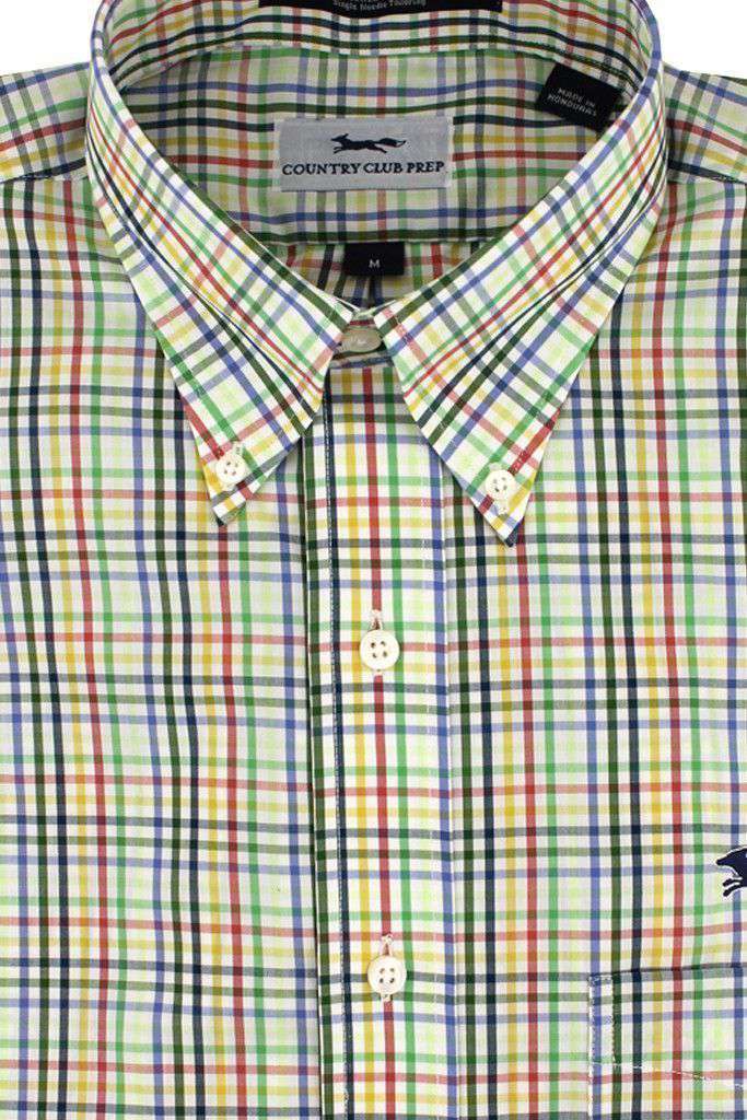 Button Down in Periwinkle Multi Check by Country Club Prep - Country Club Prep