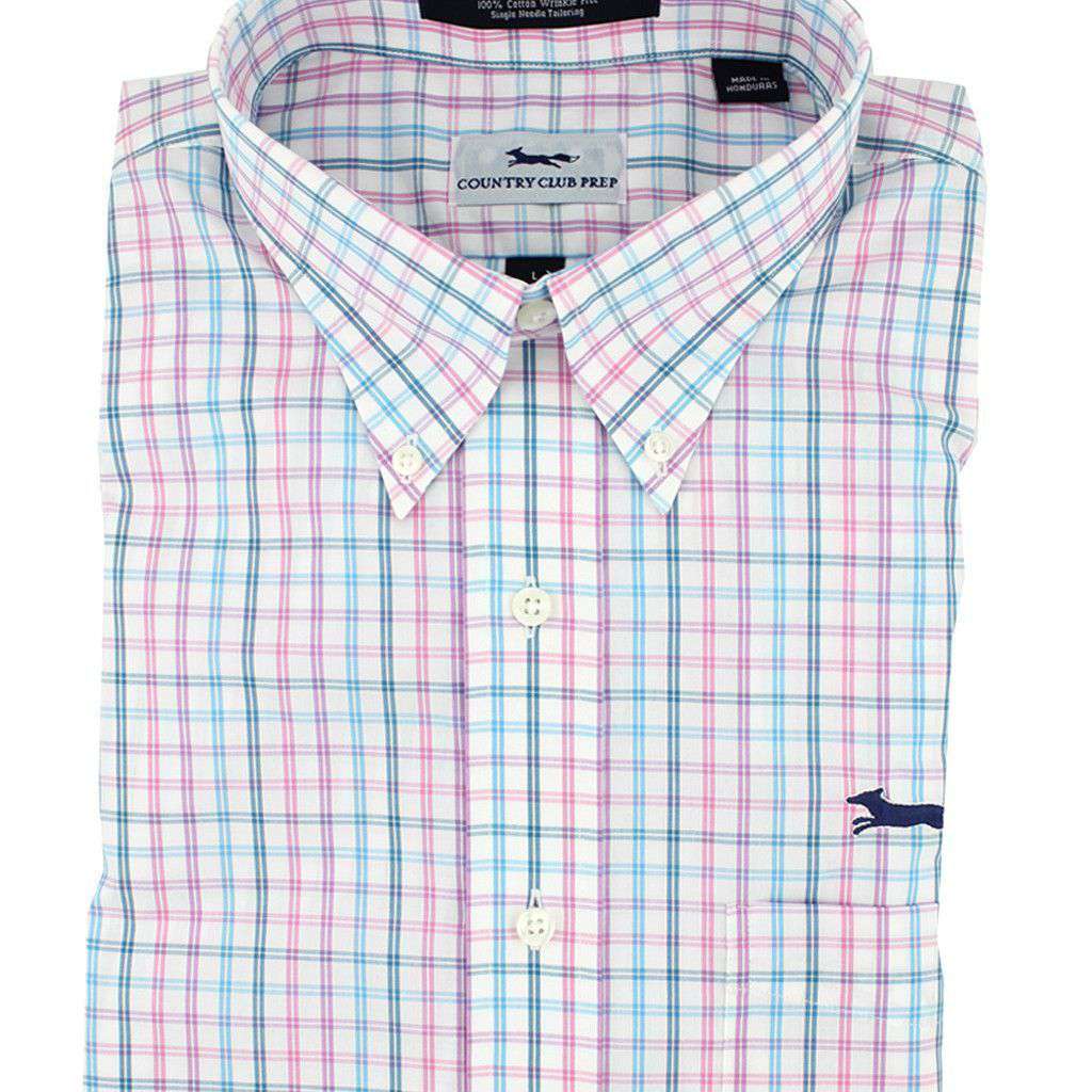 Button Down in Pink Multi Check by Country Club Prep - Country Club Prep