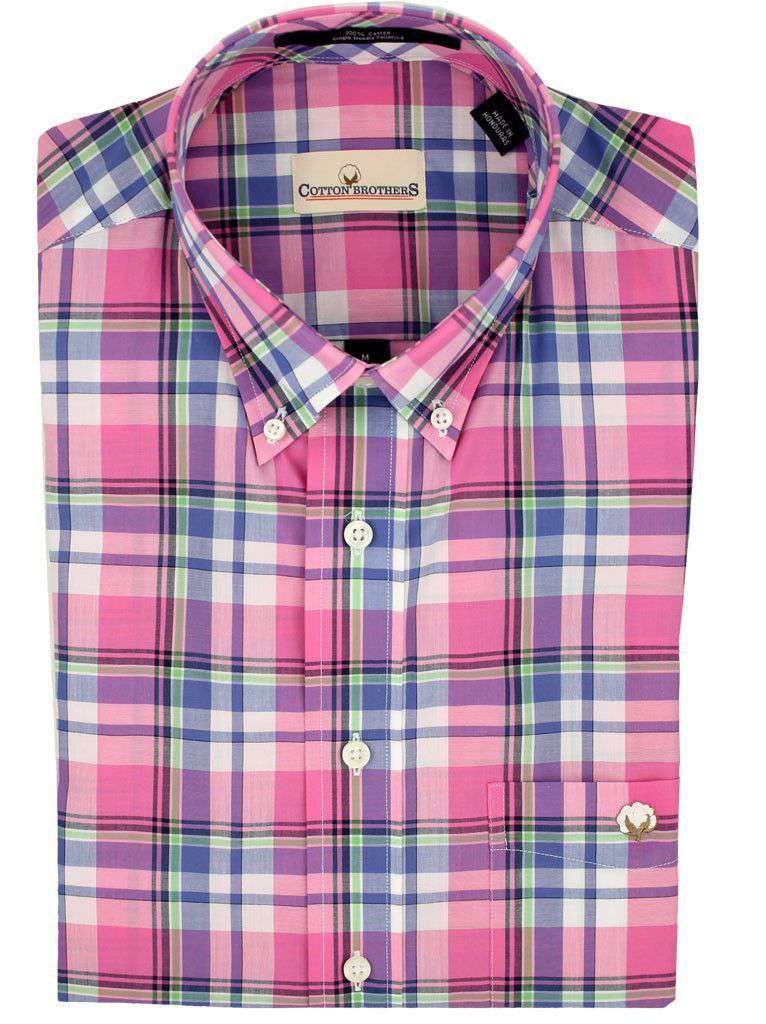 Button Down in Pink Plaid by Cotton Brothers - Country Club Prep