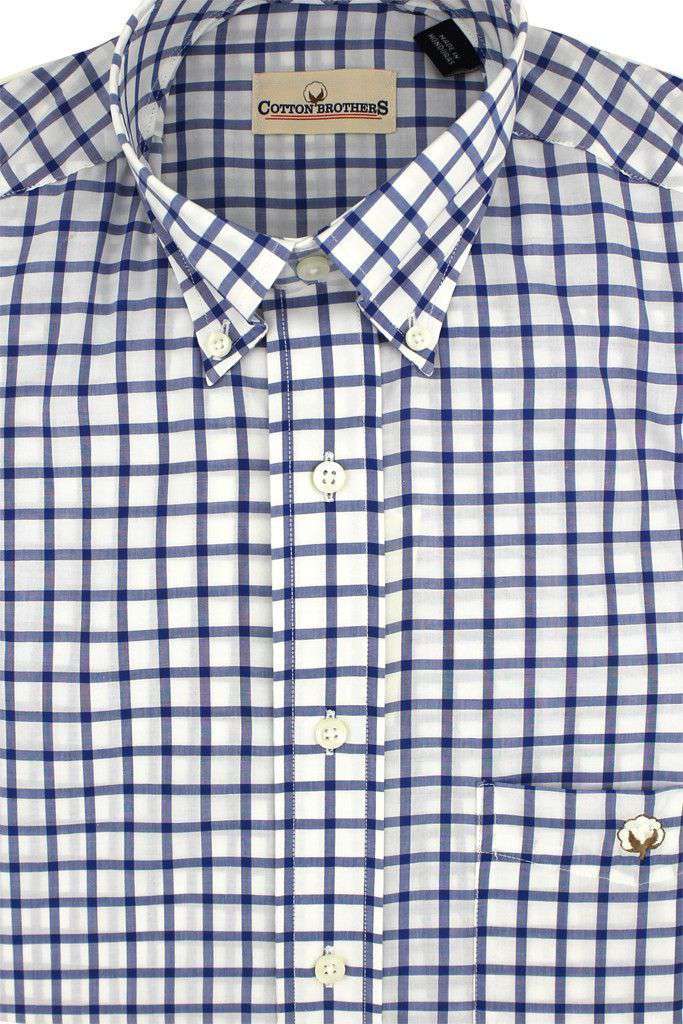 Button Down in Royal Blue Check by Cotton Brothers - Country Club Prep