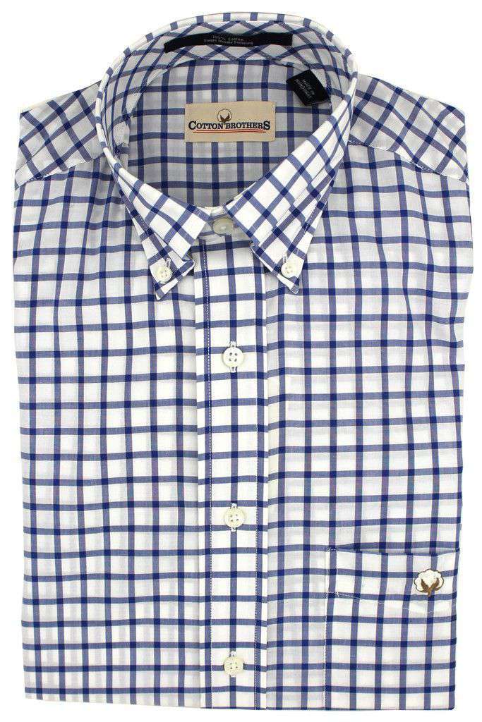 Button Down in Royal Blue Check by Cotton Brothers - Country Club Prep