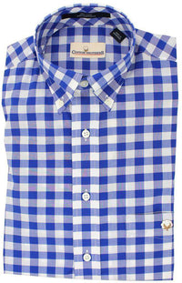 Button Down in Royal Blue Gingham by Cotton Brothers - Country Club Prep