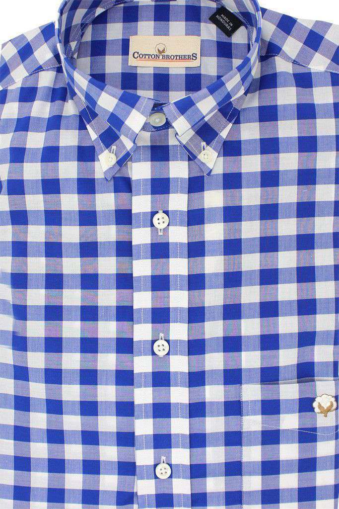 Button Down in Royal Blue Gingham by Cotton Brothers - Country Club Prep