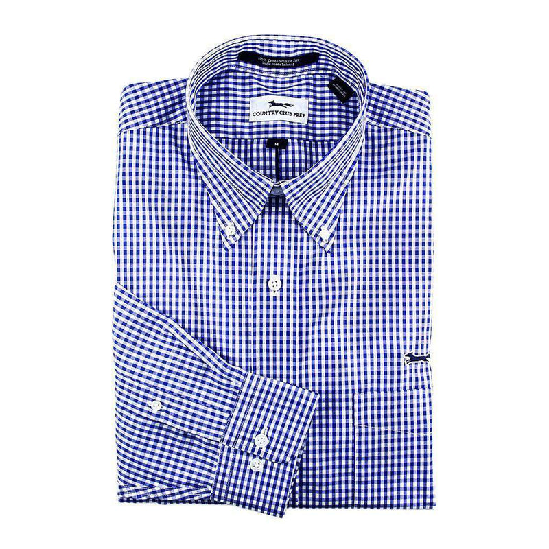 Button Down in Royal Blue Gingham by Country Club Prep - Country Club Prep