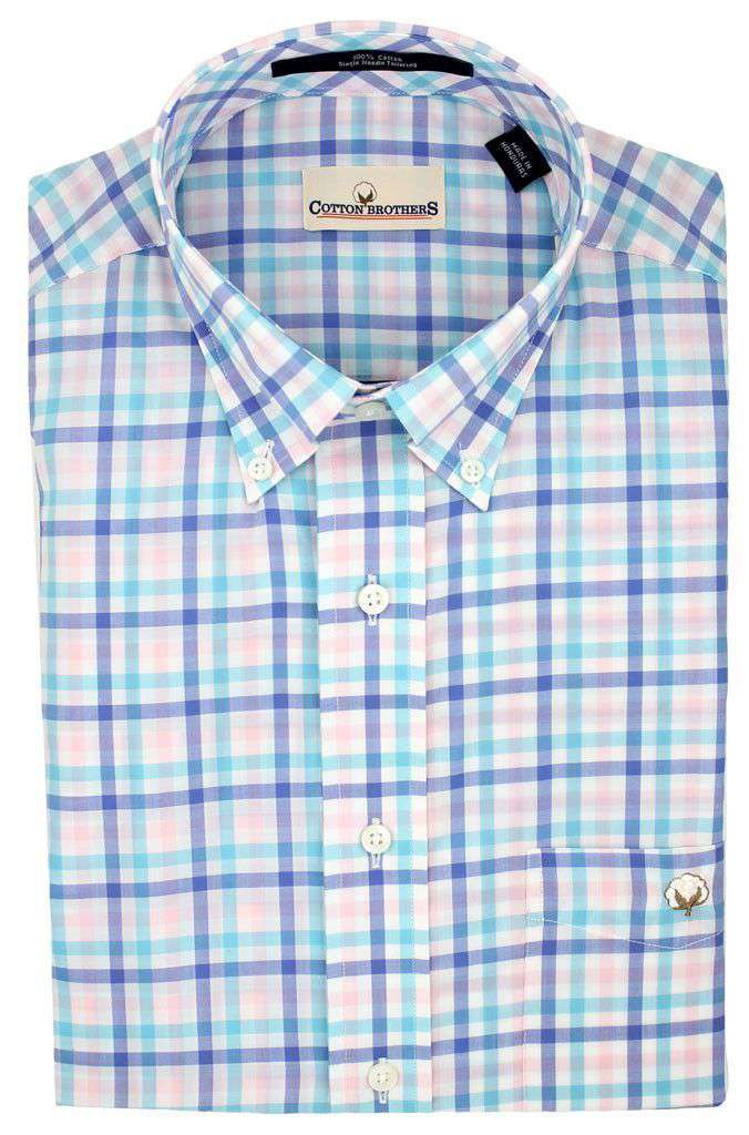 Button Down in Royal Blue Multi-Gingham by Cotton Brothers - Country Club Prep