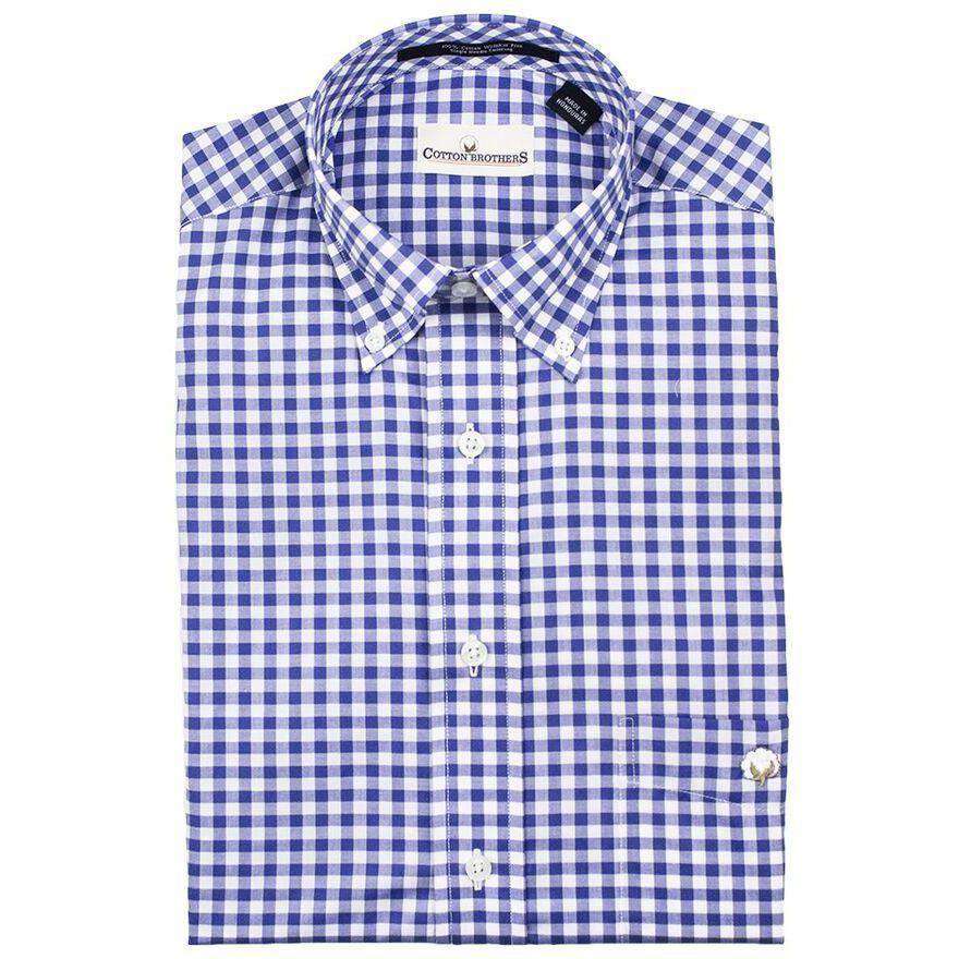 Button Down in Royal Blue Small Gingham by Cotton Brothers - Country Club Prep