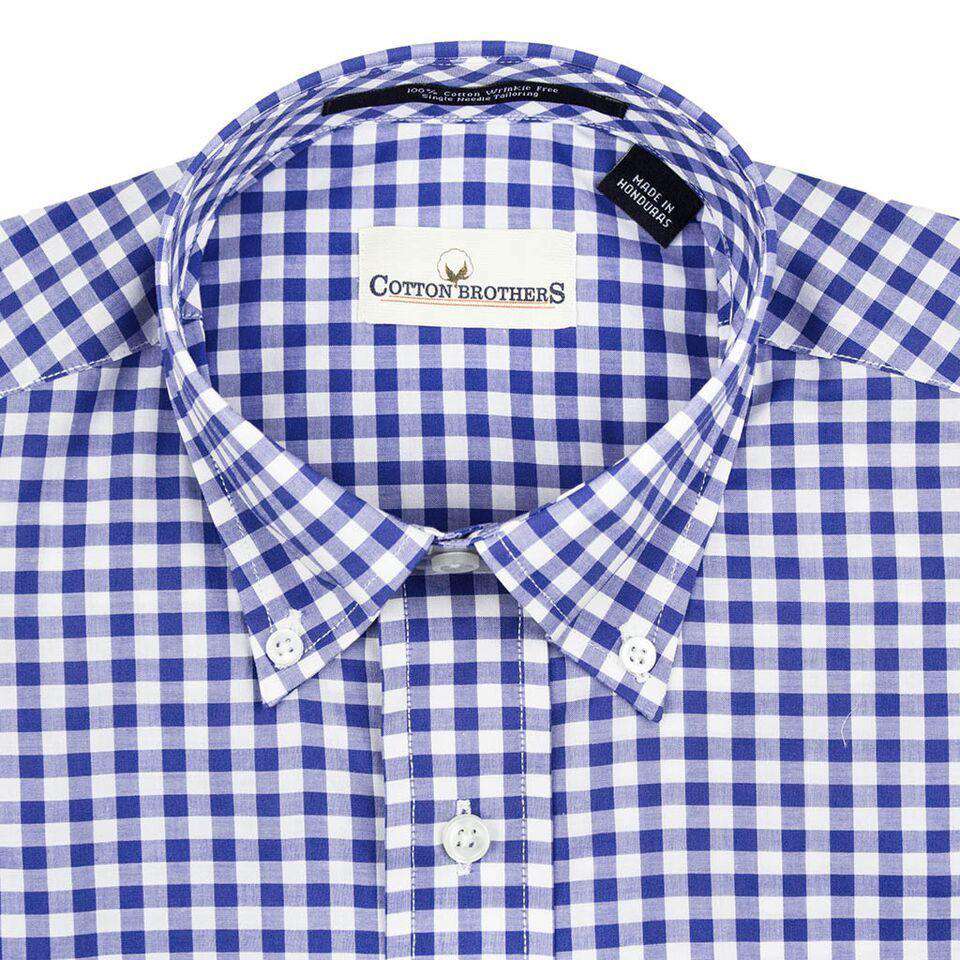 Cotton Brothers Button Down in Royal Blue Small Gingham – Country Club Prep