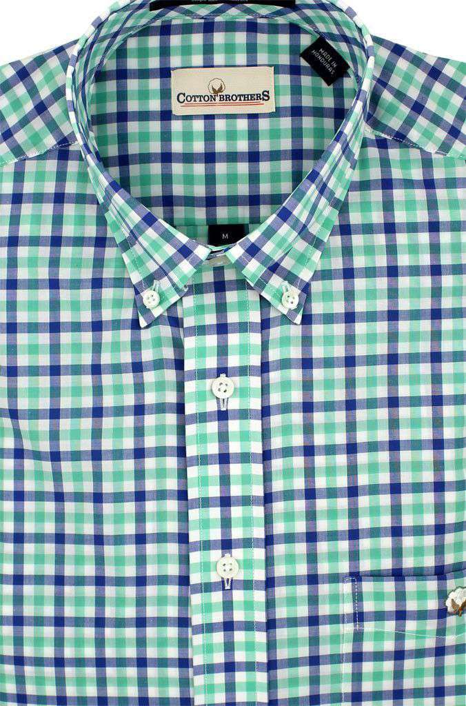 Button Down in Seafoam and Blue Gingham by Cotton Brothers - Country Club Prep