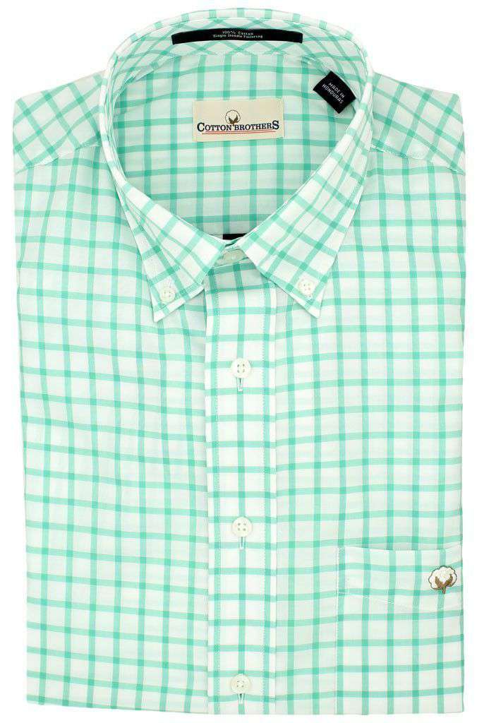 Button Down in Seafoam Check by Cotton Brothers - Country Club Prep