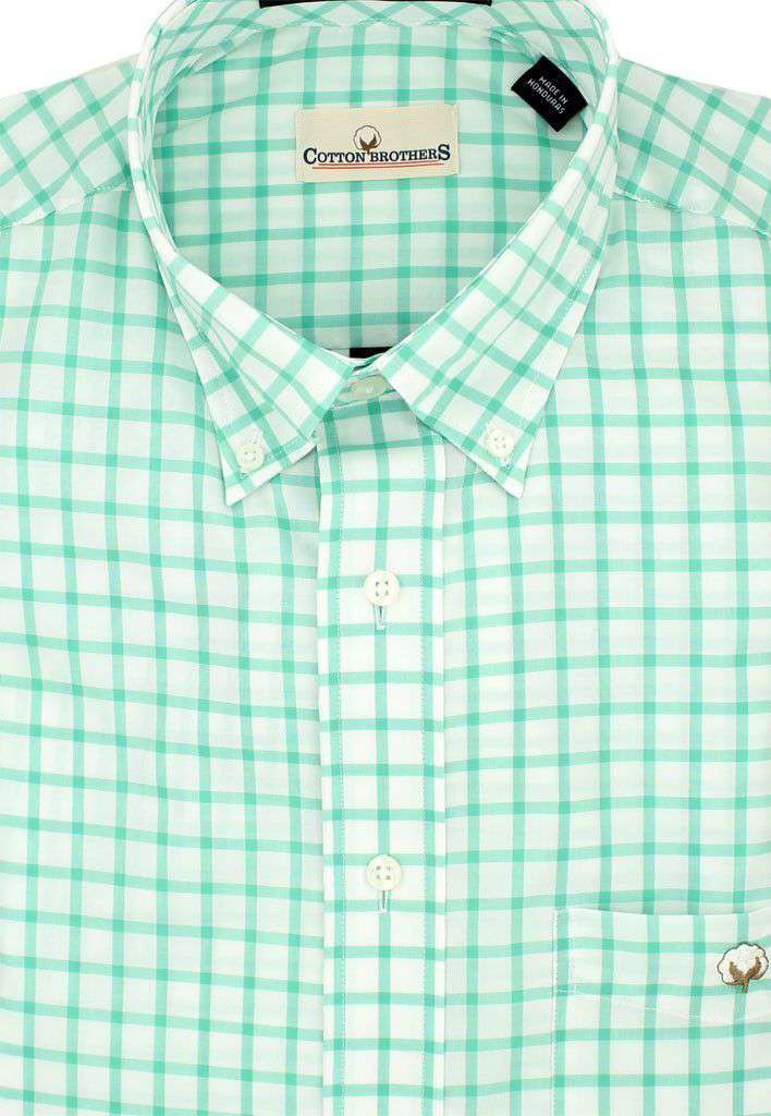 Button Down in Seafoam Check by Cotton Brothers - Country Club Prep