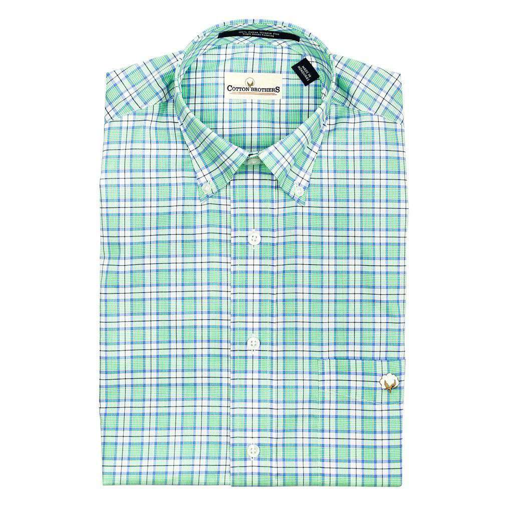 Button Down in Seafoam Window-Pane by Cotton Brothers - Country Club Prep