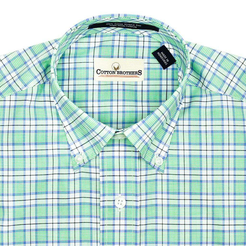 Button Down in Seafoam Window-Pane by Cotton Brothers - Country Club Prep