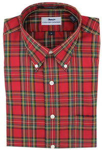 Button Down in Traditional Red Plaid by Country Club Prep - Country Club Prep