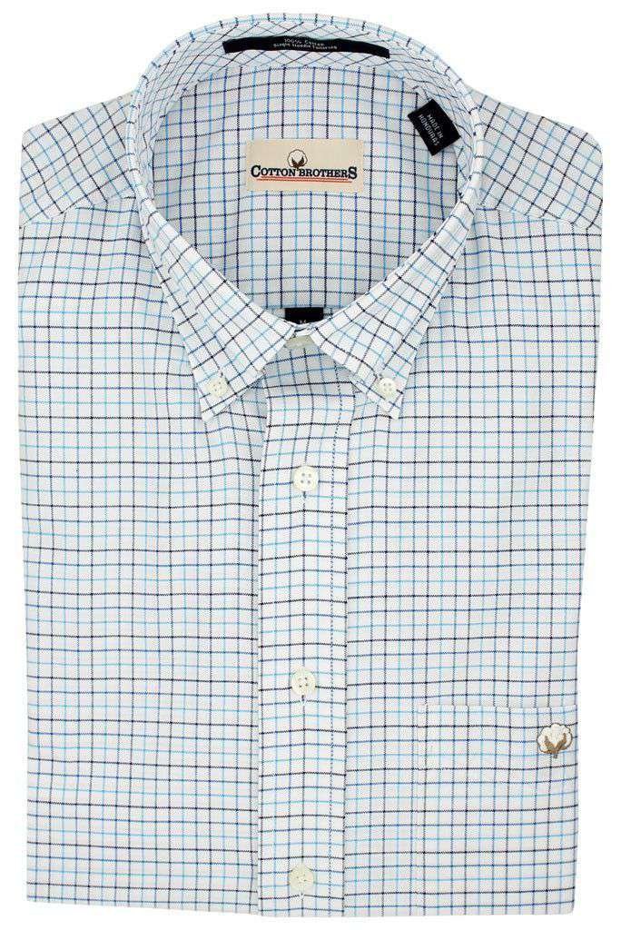 Button Down in Turquoise Tattersall by Cotton Brothers - Country Club Prep