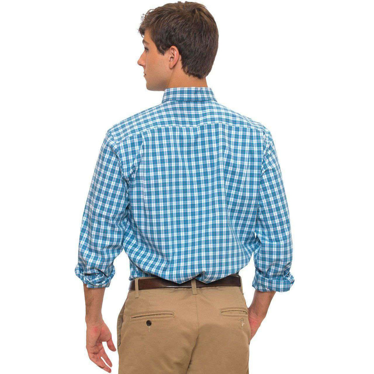 Caplewood Plaid Cotton Club Shirt in Biloxi Blue by The Southern Shirt Co. - Country Club Prep