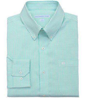 Castle Harbor Stripe Sport Shirt in Bermuda Teal by Southern Tide - Country Club Prep