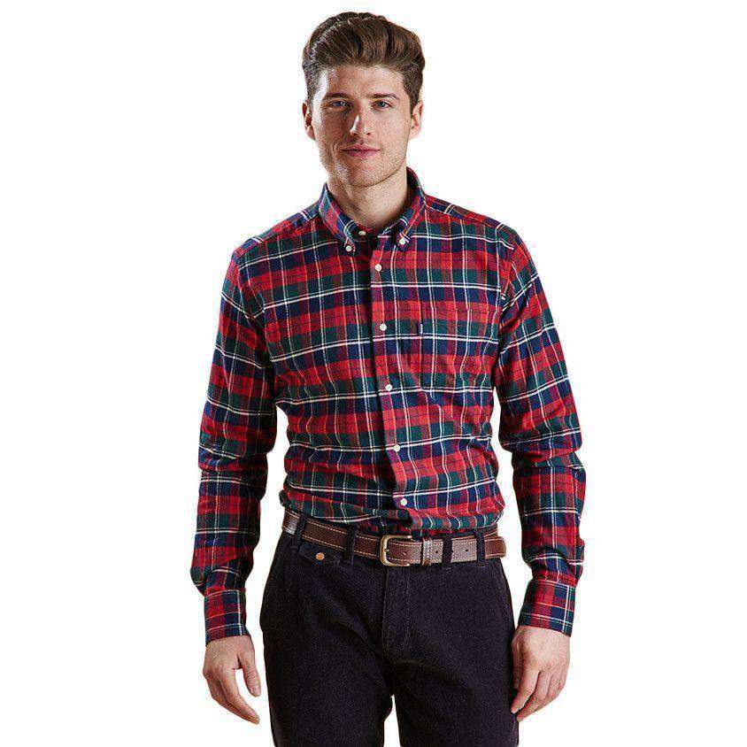 Castlebay Tailored Fit Button Down in Rich Red by Barbour - Country Club Prep