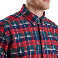 Castlebay Tailored Fit Button Down in Rich Red by Barbour - Country Club Prep