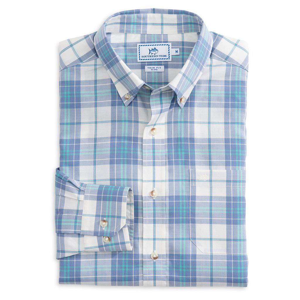 Charleston Station Plaid Sport Shirt in Marshmallow by Southern Tide - Country Club Prep