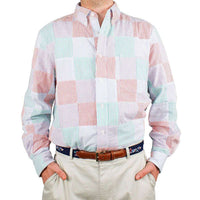 Chase Long Sleeve Shirt in Muti-Color Patchwork Seersucker by Castaway Clothing - Country Club Prep