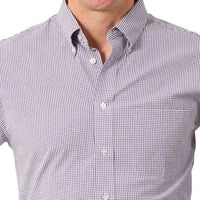 Chase Long Sleeve Shirt in Navy Gingham Seersucker by Castaway Clothing - Country Club Prep