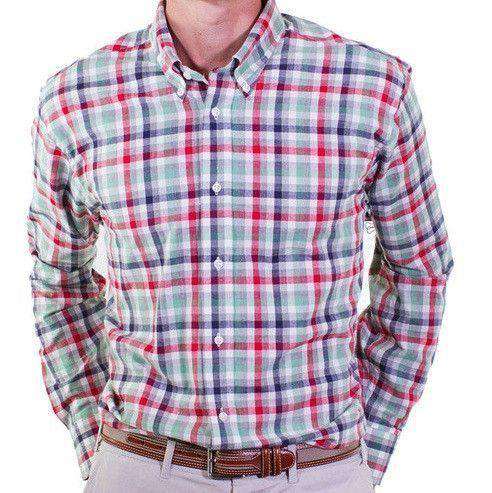 Classic Straight Gingham Wharf Shirt in Seafoam by Castaway Clothing - Country Club Prep