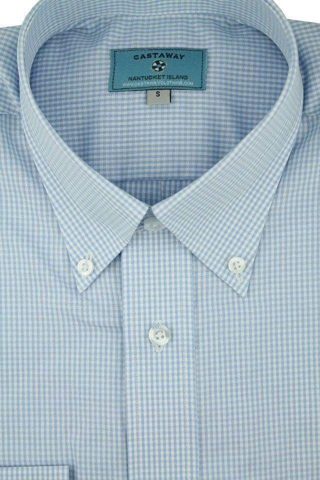 Classic Straight Wharf Shirt Gingham Great Point Blue Gingham - Country Club Prep