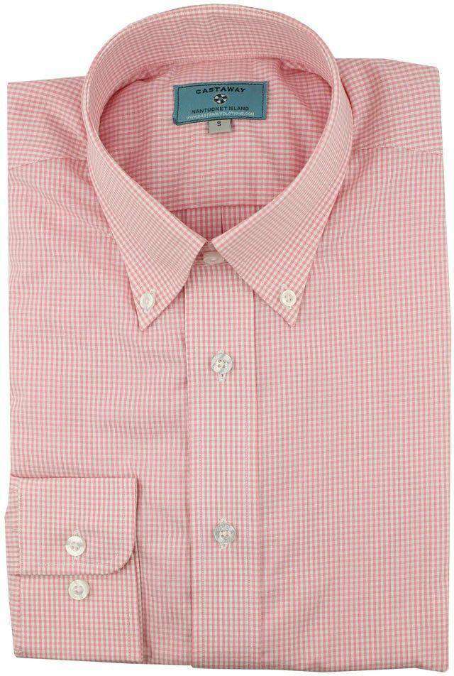 Castaway Clothing Classic Straight Wharf Shirt Pink Rose Gingham ...