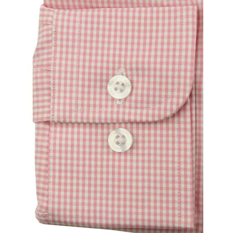 Classic Straight Wharf Shirt Pink Rose Gingham by Castaway Clothing - Country Club Prep