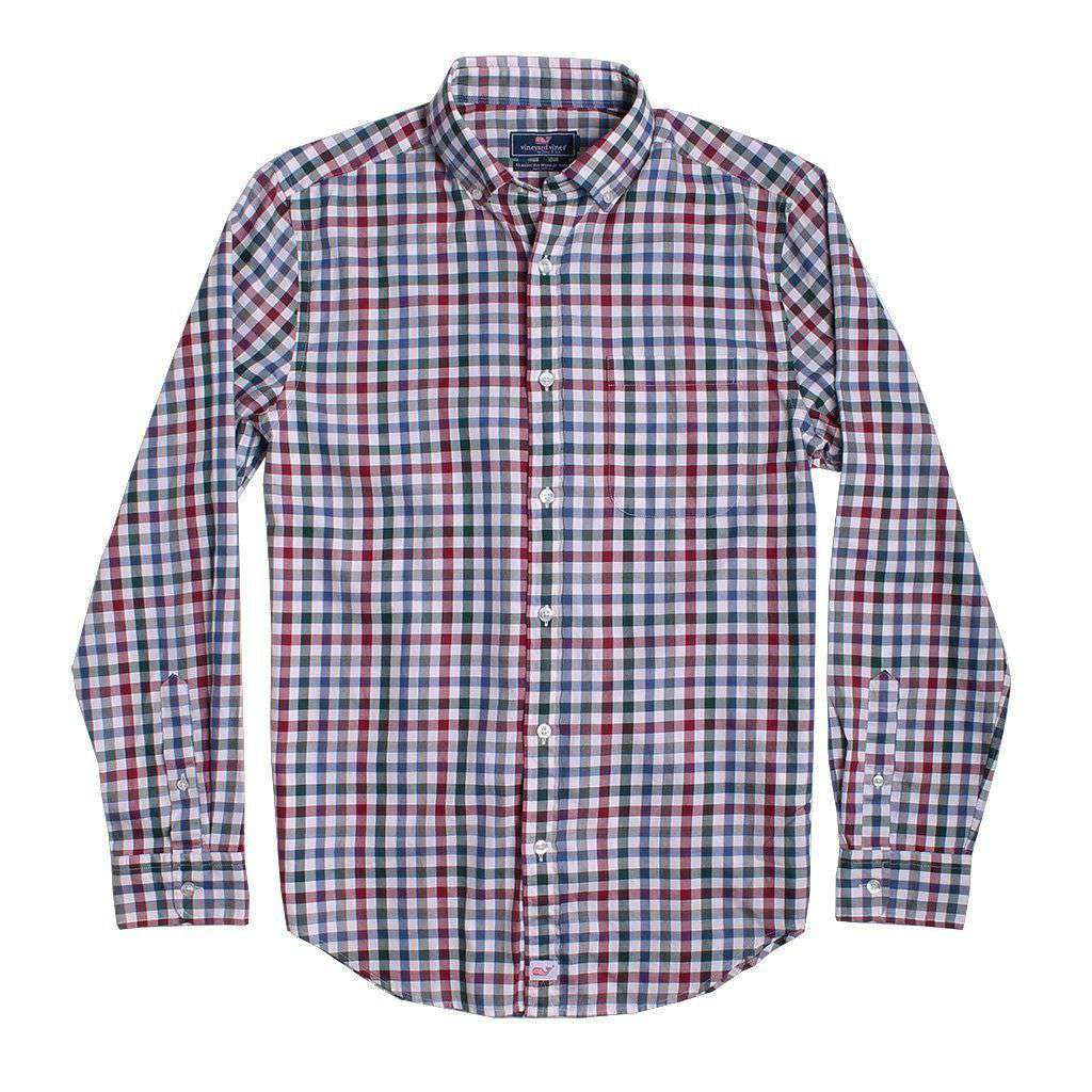 Custom Tin House Check Classic Murray Shirt in Moonshine by Vineyard Vines - Country Club Prep