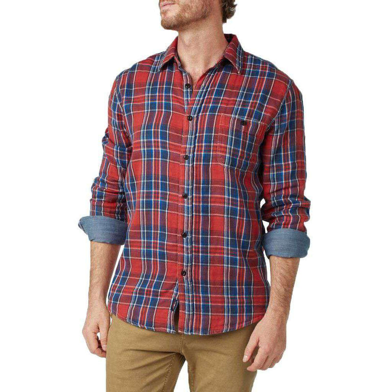 Doublecloth Shirt in Red Farmer Plaid by Faherty - Country Club Prep