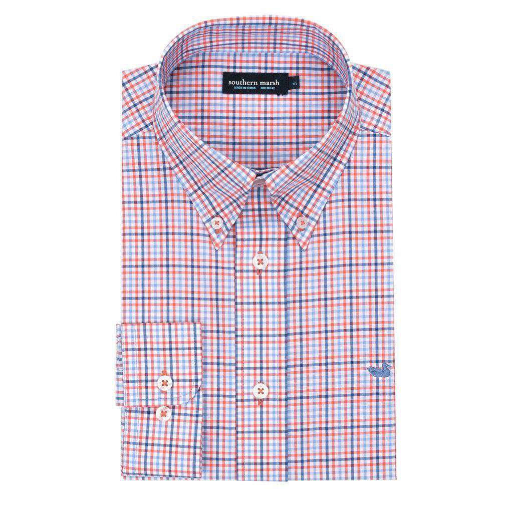 Dunlavy Check Dress Shirt in Navy and Bisque by Southern Marsh - Country Club Prep