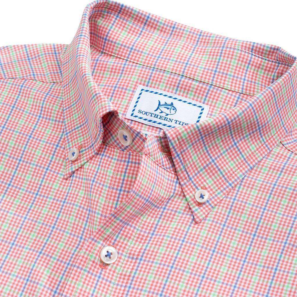 Edisto Island Plaid Intercoastal Performance Shirt in Paprika Red by Southern Tide - Country Club Prep