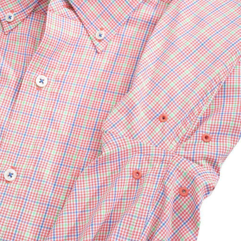 Edisto Island Plaid Intercoastal Performance Shirt in Paprika Red by Southern Tide - Country Club Prep