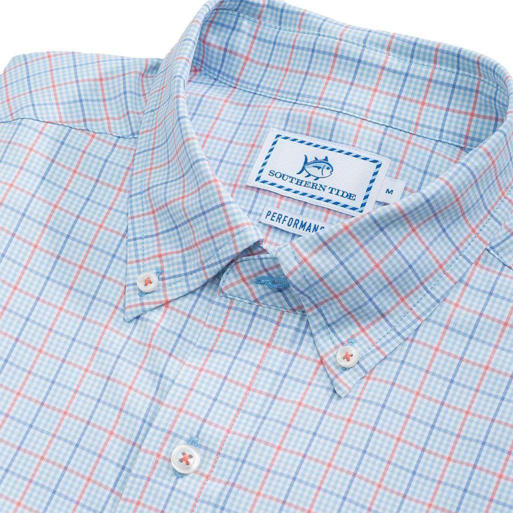 Edisto Island Plaid Intercoastal Performance Shirt in Sky Blue by Southern Tide - Country Club Prep